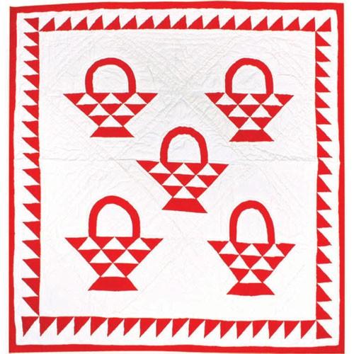 Red Country Basket Throw Quilt - Olde Glory