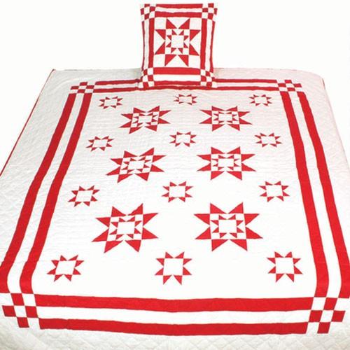 Red Guiding Star Quilt - Olde Glory
