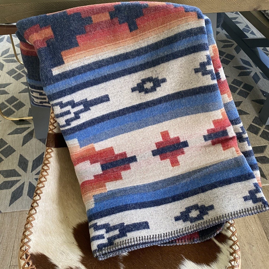 Native Natural Throw Red Rock Canyon Native American Style Wool Blend Washable Throw UK ...