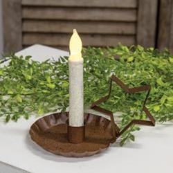 Rust and Black Star Taper Candle Holder - Olde Glory