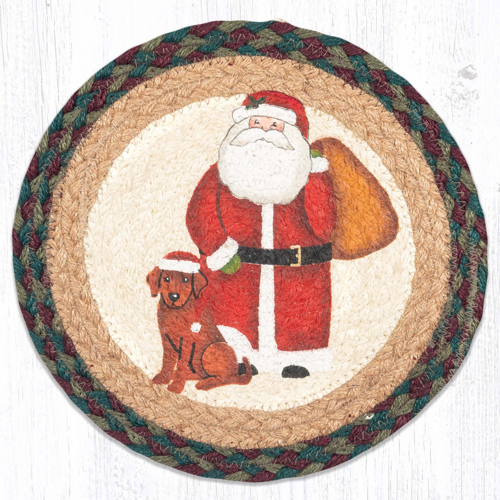 Santa with Dog Trivet / Mat - Olde Glory