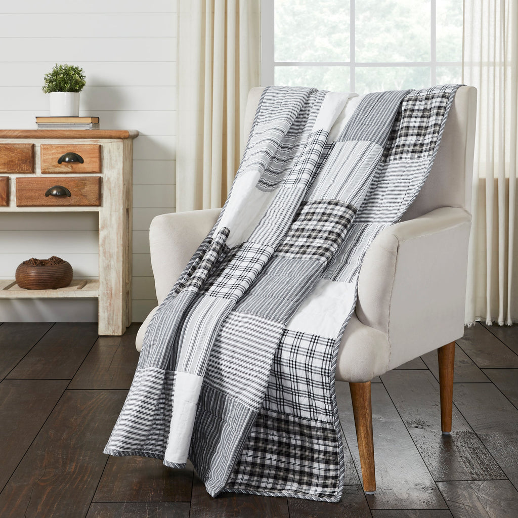 Sawyer Mill Black Quilted Throw - Olde Glory