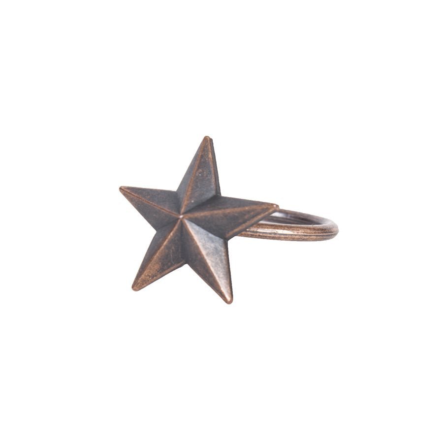 Set of 6 Bronze Star Napkin Rings - Olde Glory