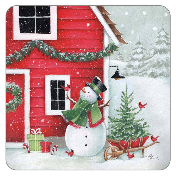 Snowman at the Farmhouse Coaster - Olde Glory