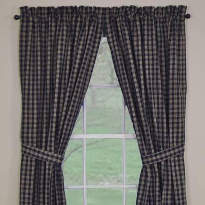Sturbridge Navy Lined Curtain Panels - Olde Glory