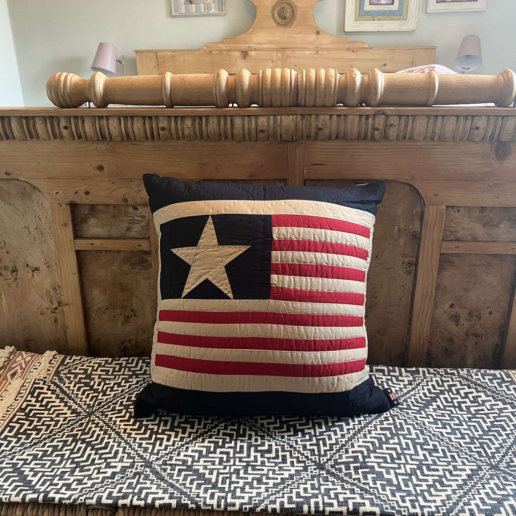 Tea Dyed Independence Day Cushion - Olde Glory