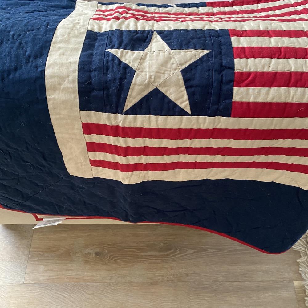 Tea Dyed Independence Day Quilted Throw - Olde Glory