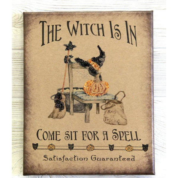 The Witch Is In Vintage Style Canvas - Olde Glory