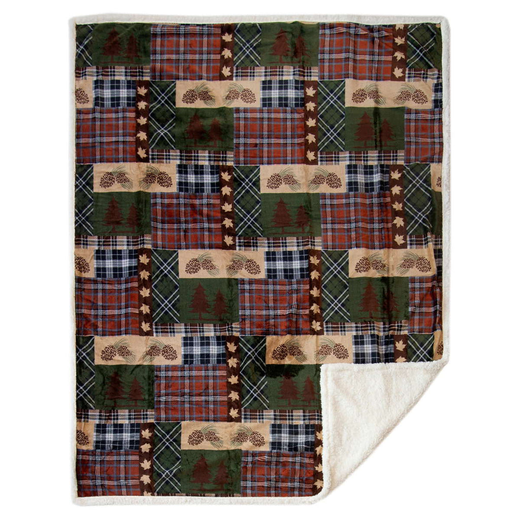 Tree Plaid Plush Throw - Olde Glory