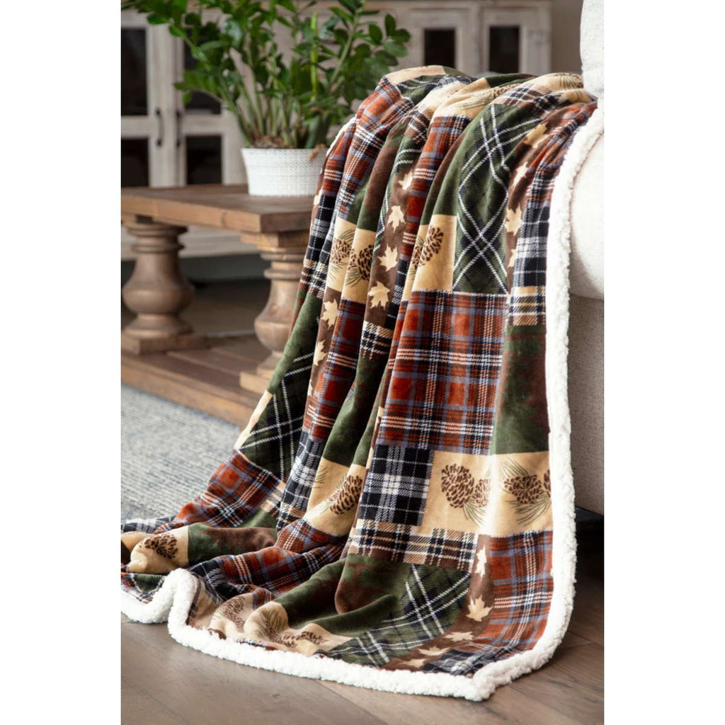 Tree Plaid Plush Throw - Olde Glory
