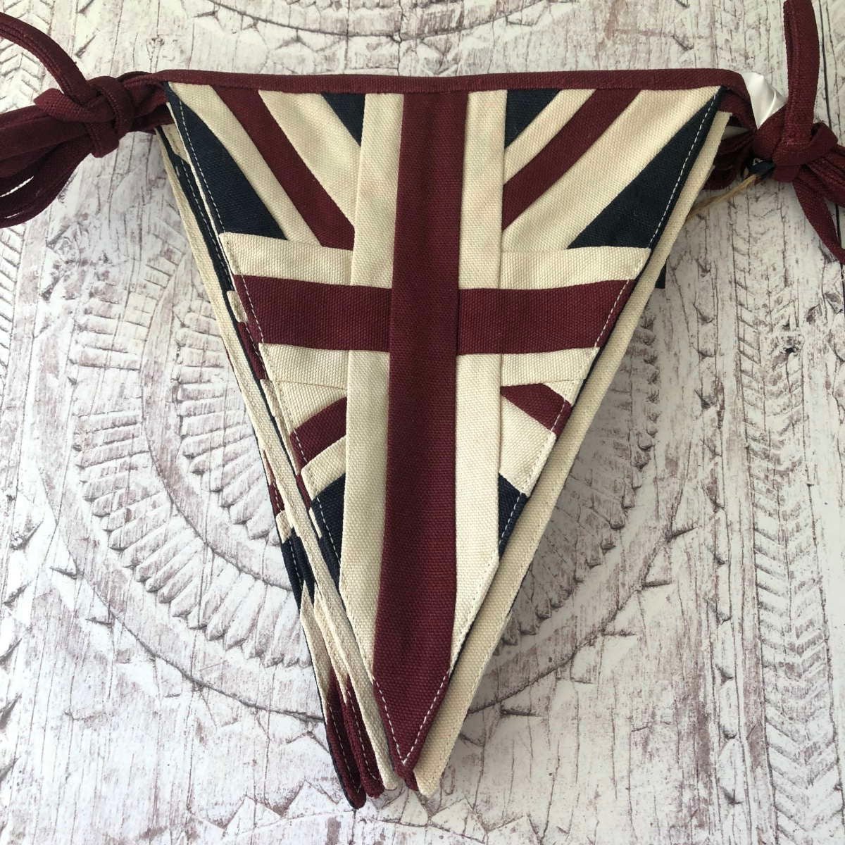 Union Jack Fabric - Pure Cotton, UK Printing  Bunting Panel - Classic,  Swallow Tail & Tab