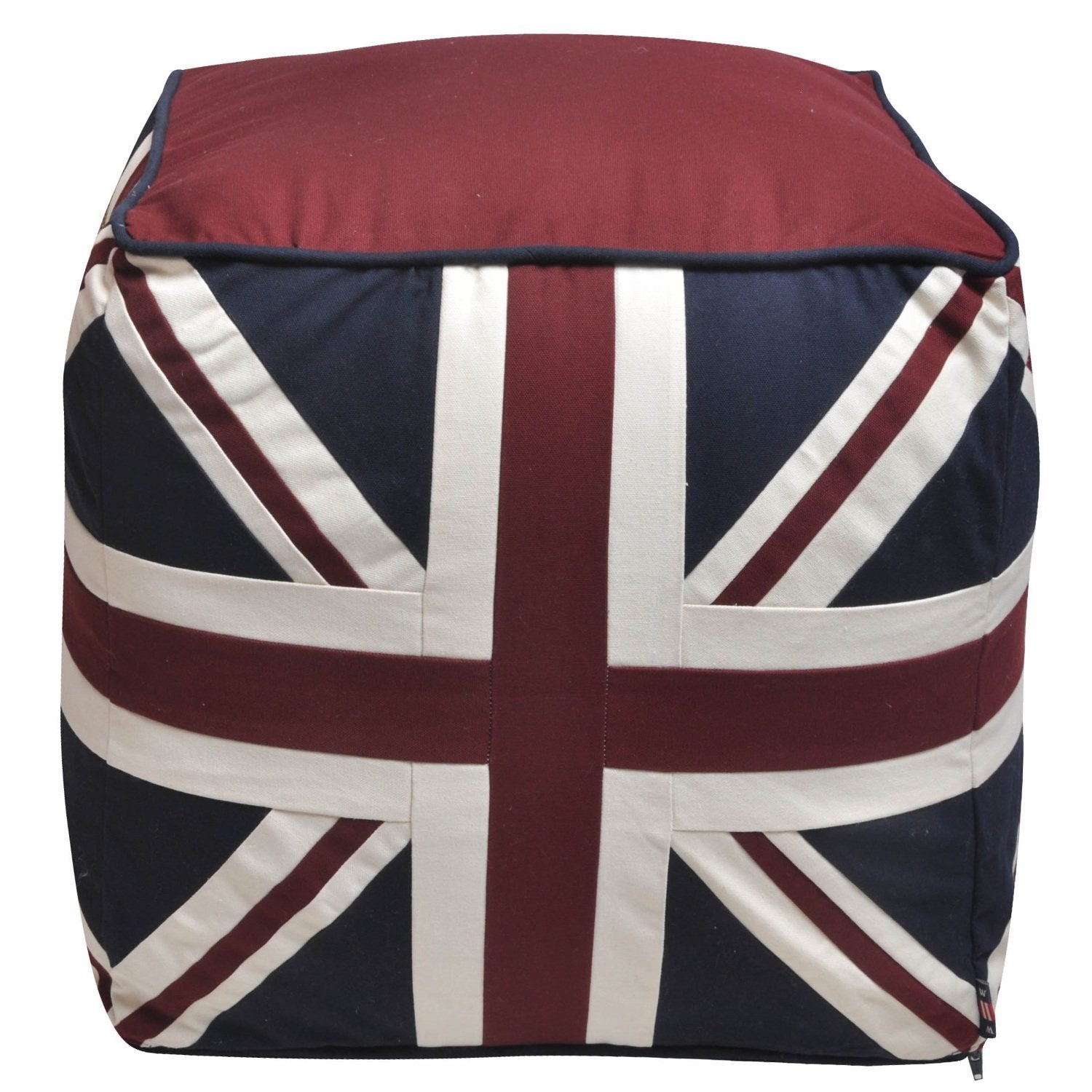 ABAKUHAUS Federa Cuscino Union Jack 65x40 Cm - Cuscino Decorativo Regno Unito E USA - Navy Blu Rosso Bianco