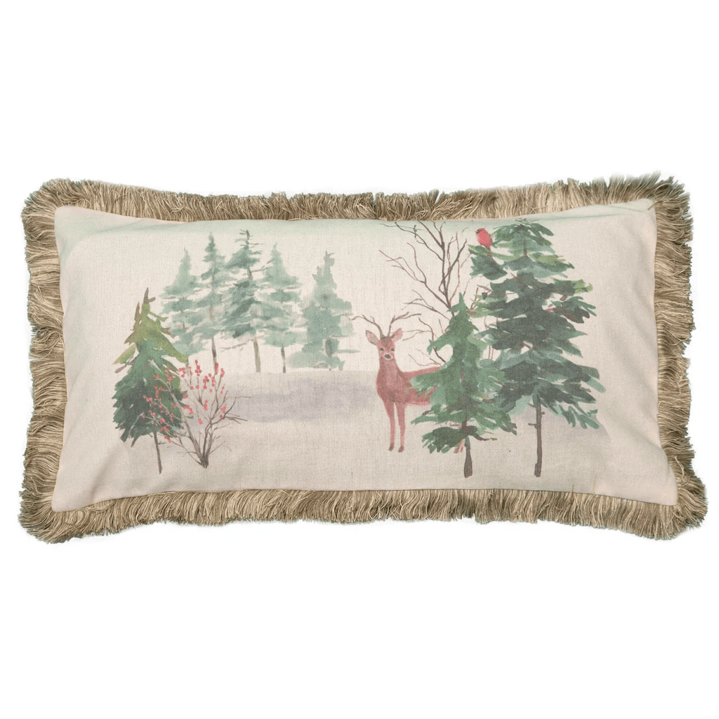 Watercolour Deer in Pines Cushion - Olde Glory