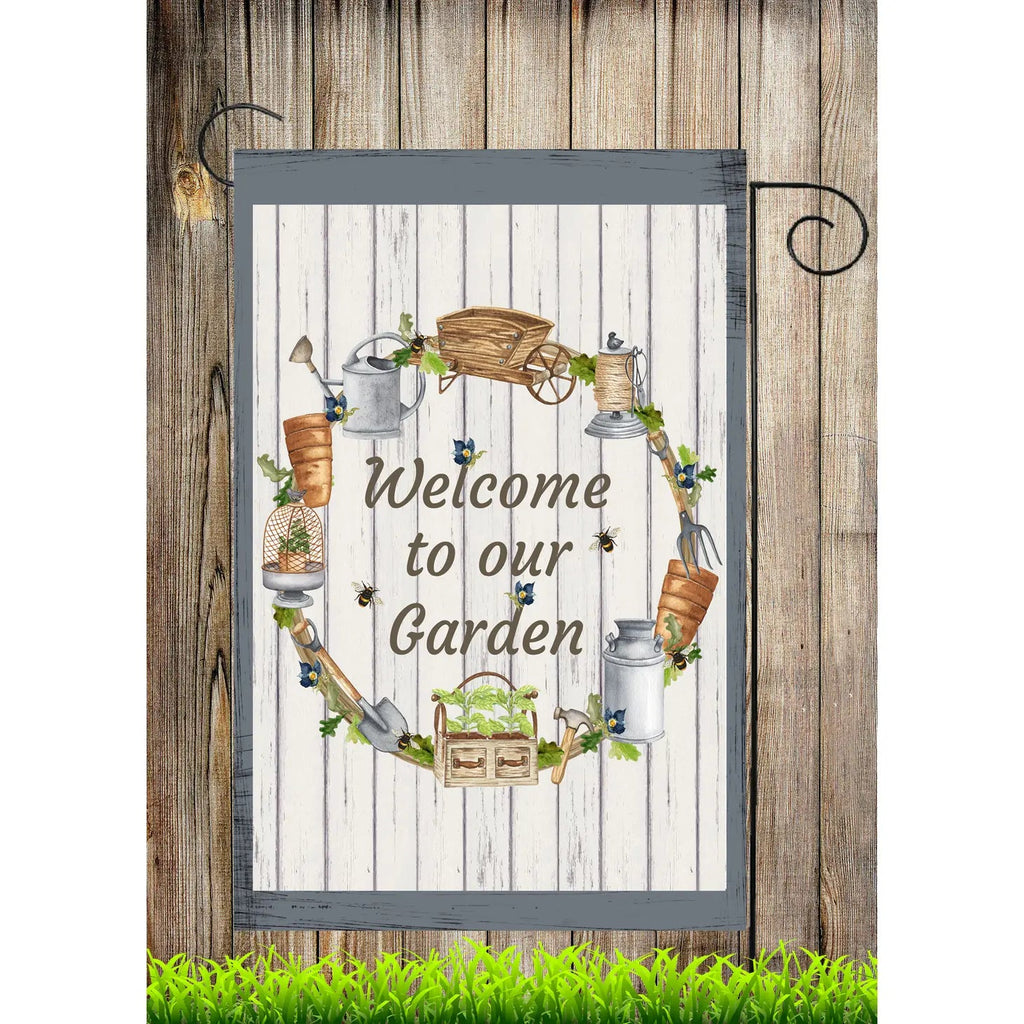 Welcome to Our Garden Garden Flag - Olde Glory