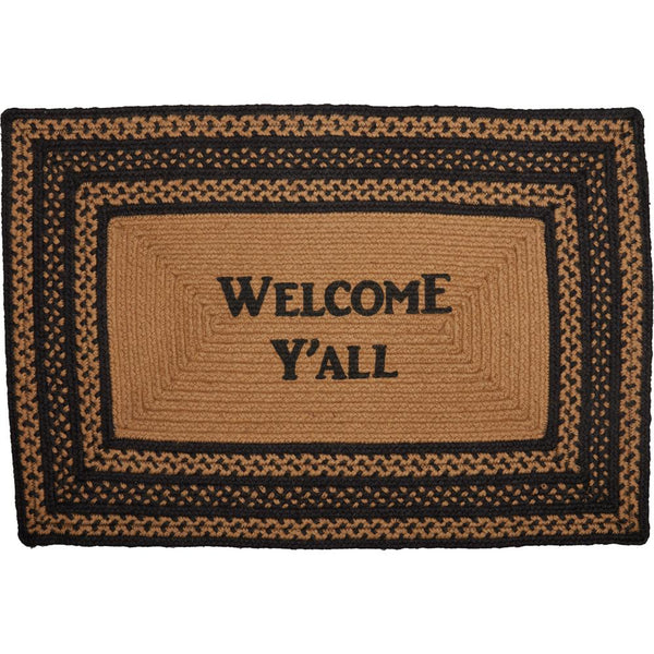 Welcome Y'All Jute Braided Rug - Olde Glory