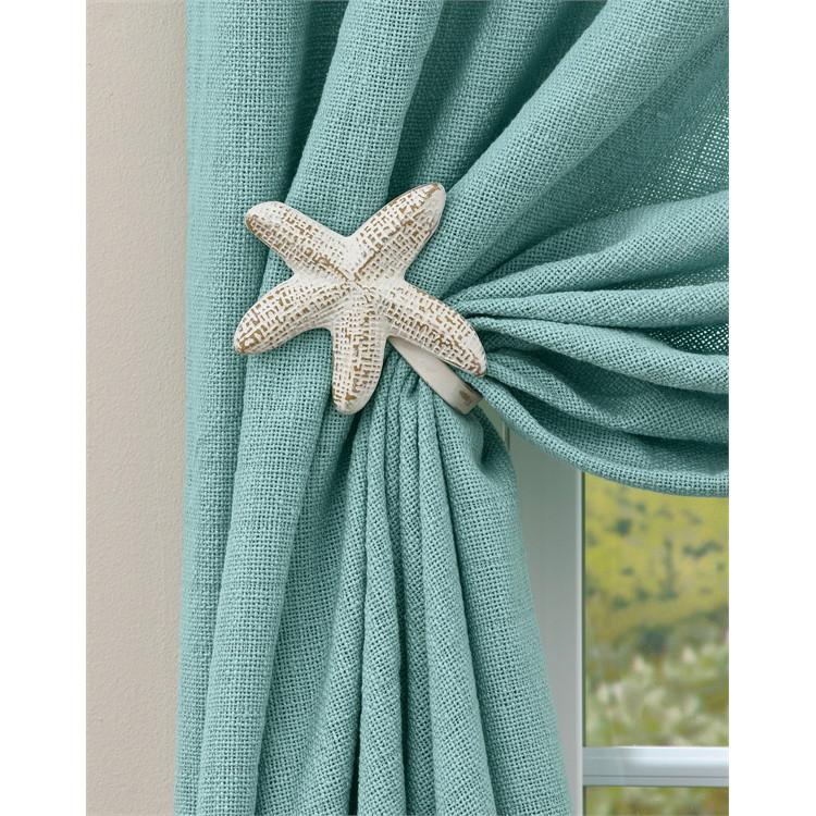 Whitewashed Starfish Curtain Tie Backs - Olde Glory
