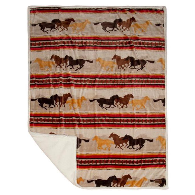 Wrangler Running Horses Plush Throw - Olde Glory