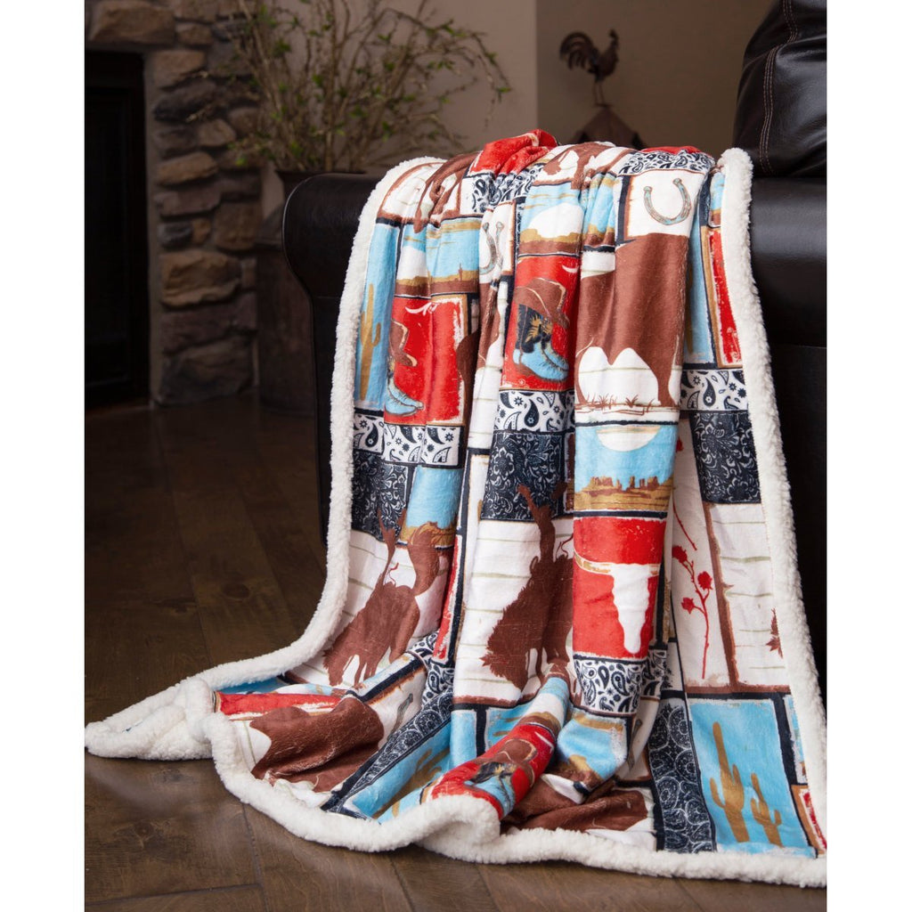 Wrangler Vintage Western Plush Throw - Olde Glory