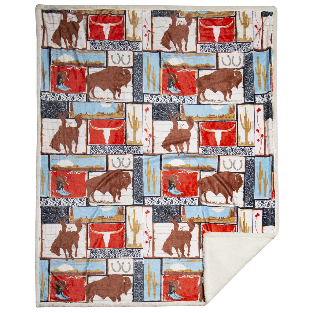 Wrangler Vintage Western Plush Throw - Olde Glory